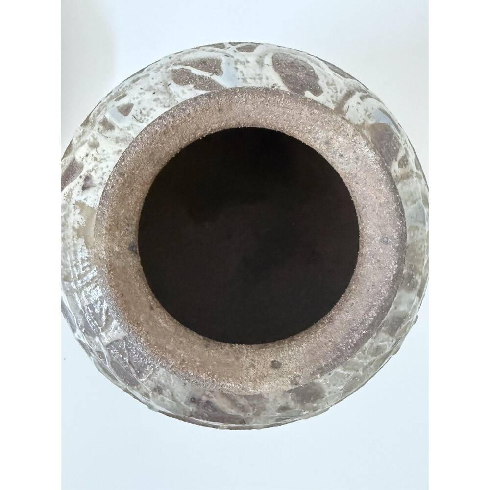 Vintage Signed SMART Studio Pottery Vase Heavy Stoneware Iridescent Oil Spot - Picture 8 of 8